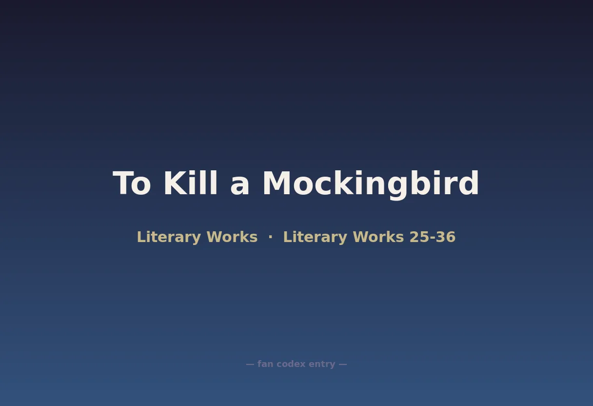To Kill a Mockingbird